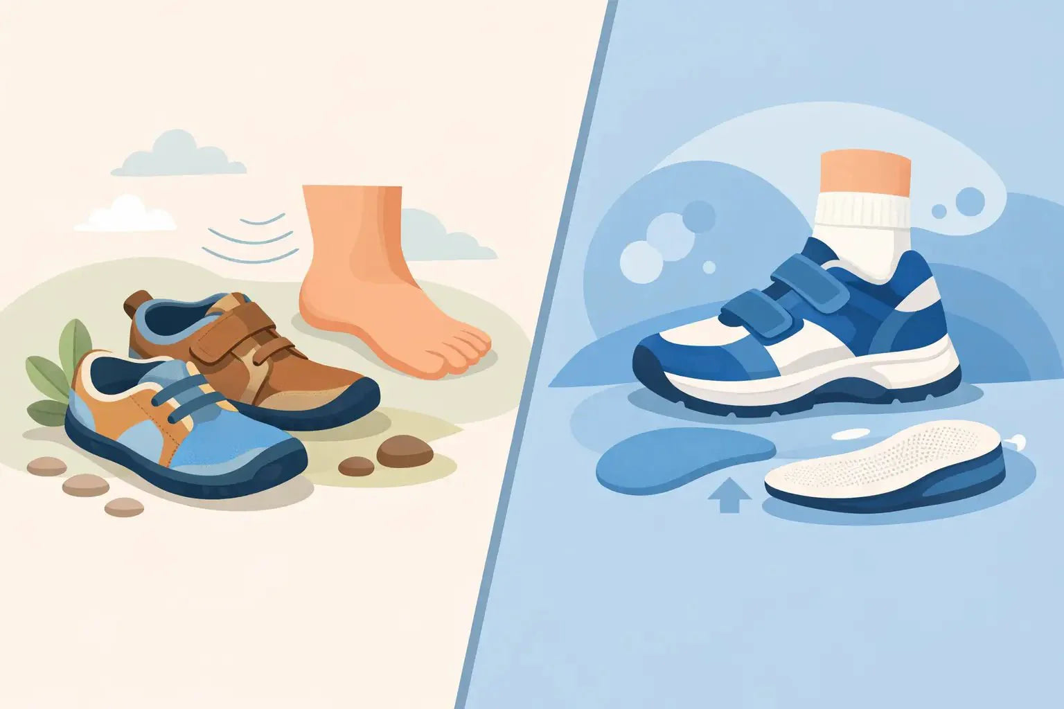 Barefoot Shoes vs Supportive Kids Shoes - Zebs Shoes