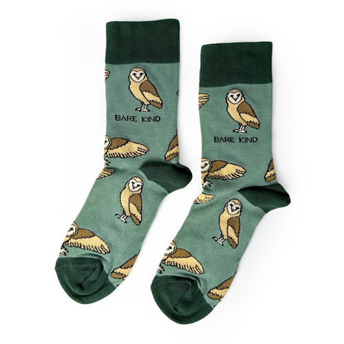 Save the Barn Owls Bamboo Socks - Zebs Shoes